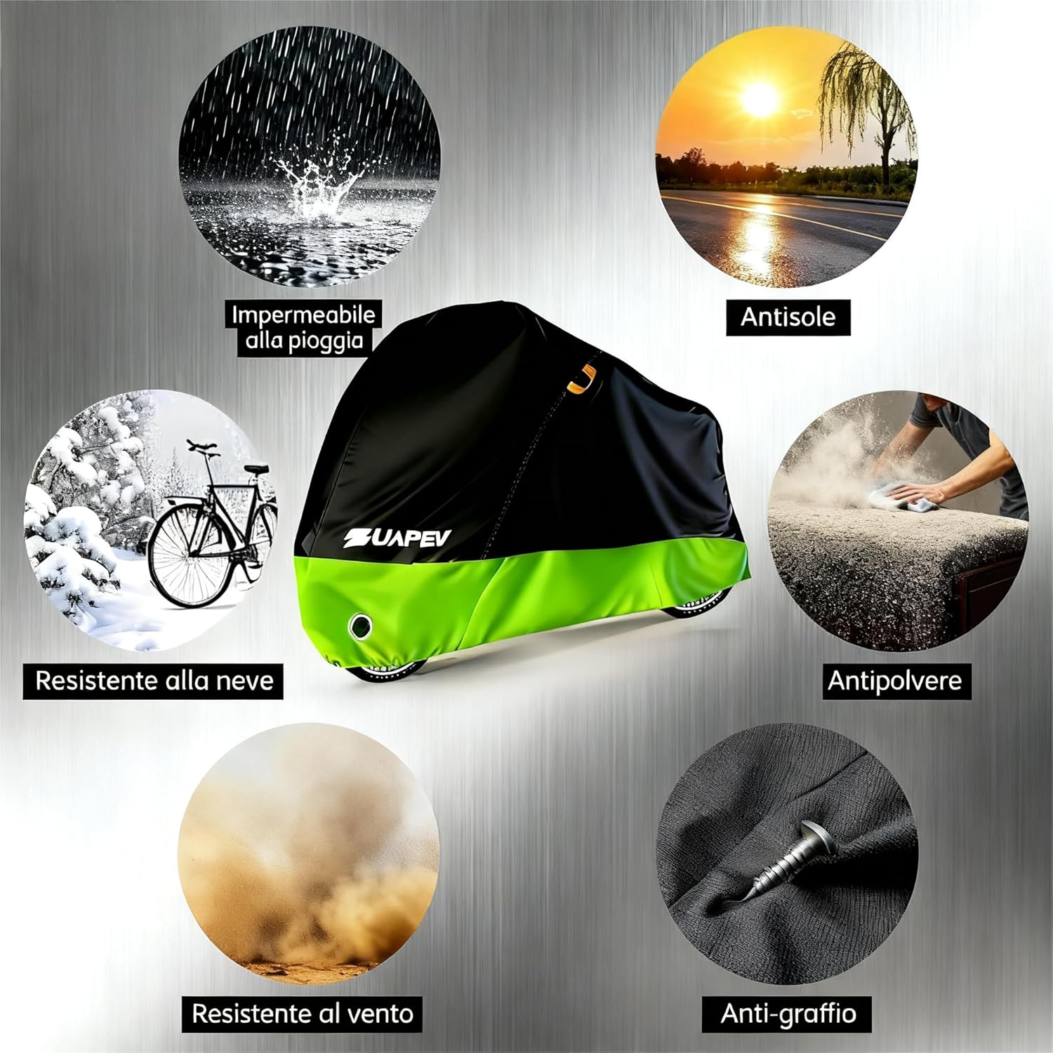 ZUAPEV Housse Velo Exterieur Protection, Bache Velo Exterieur Impermeable 210D Bâche Vélo Etanche, Protege velo Pluie Couverture 1 Velo de Course/Route/...