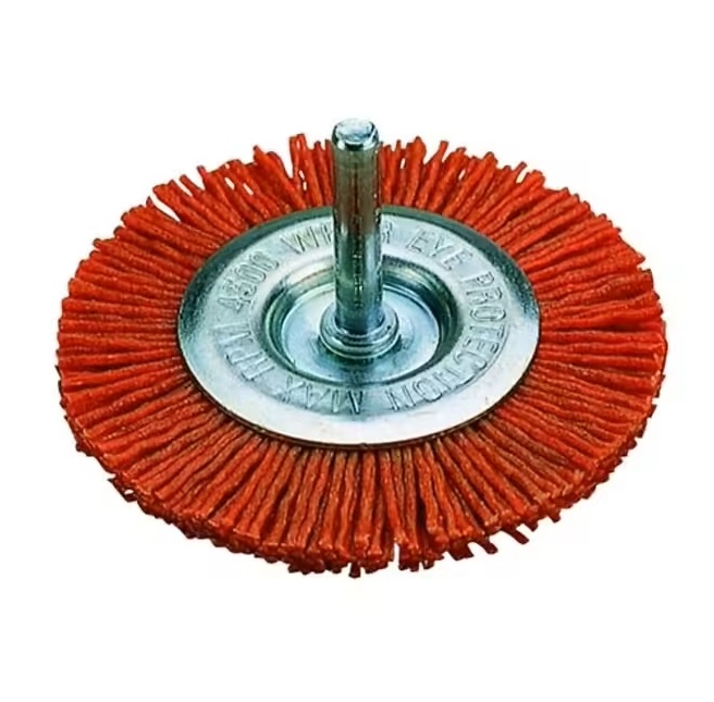 Brosse circulaire nylon rouge HEX Ø100 x 10 mm Wolfcraft