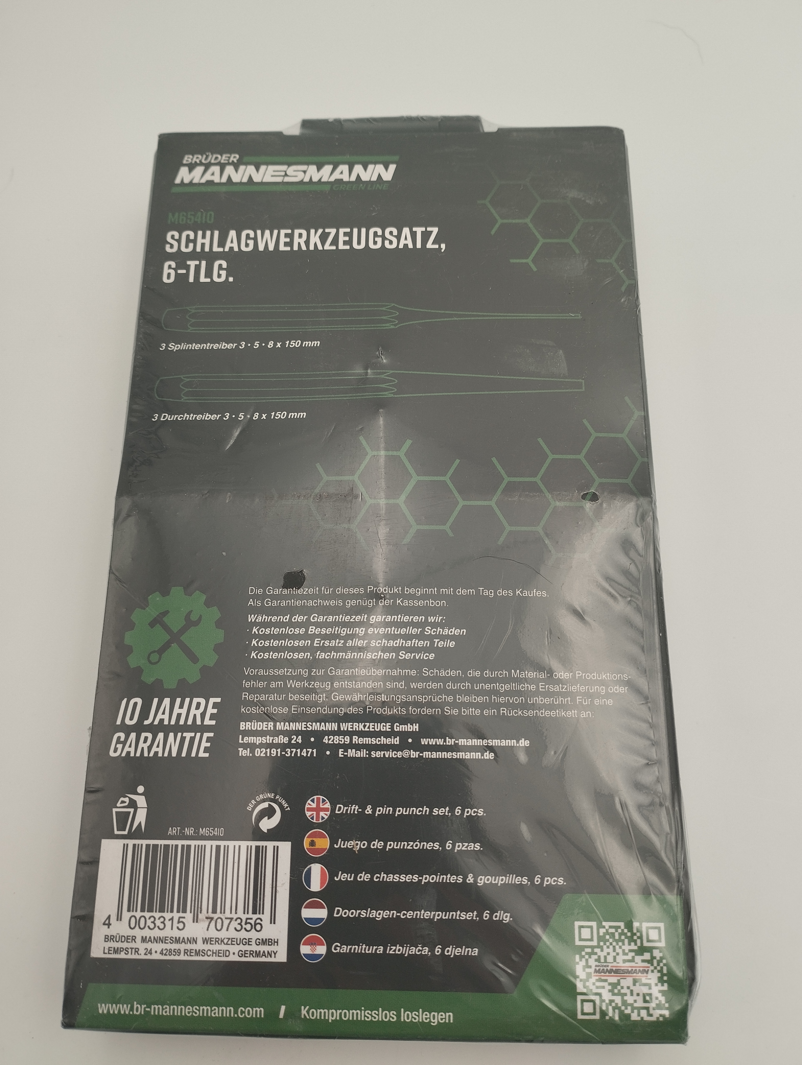 Jeu de 6 chasse-goupilles en acier Brüder Mannesmann 65410