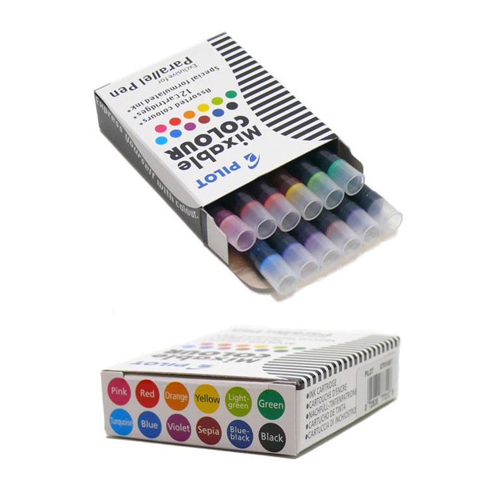  Lots de 12 cartouches d'encre pour stylos Parallel 12 couleurs 