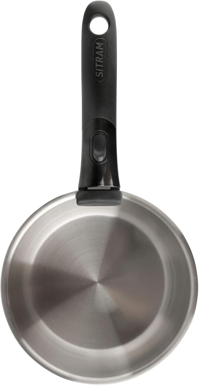 Sitram 713511 SITRAM-713511-Lot 3 casseroles 16+18+20cm Sitramovible Arpège en INOX, poignée Amovible-Tous Feux Dont Induction, Argent