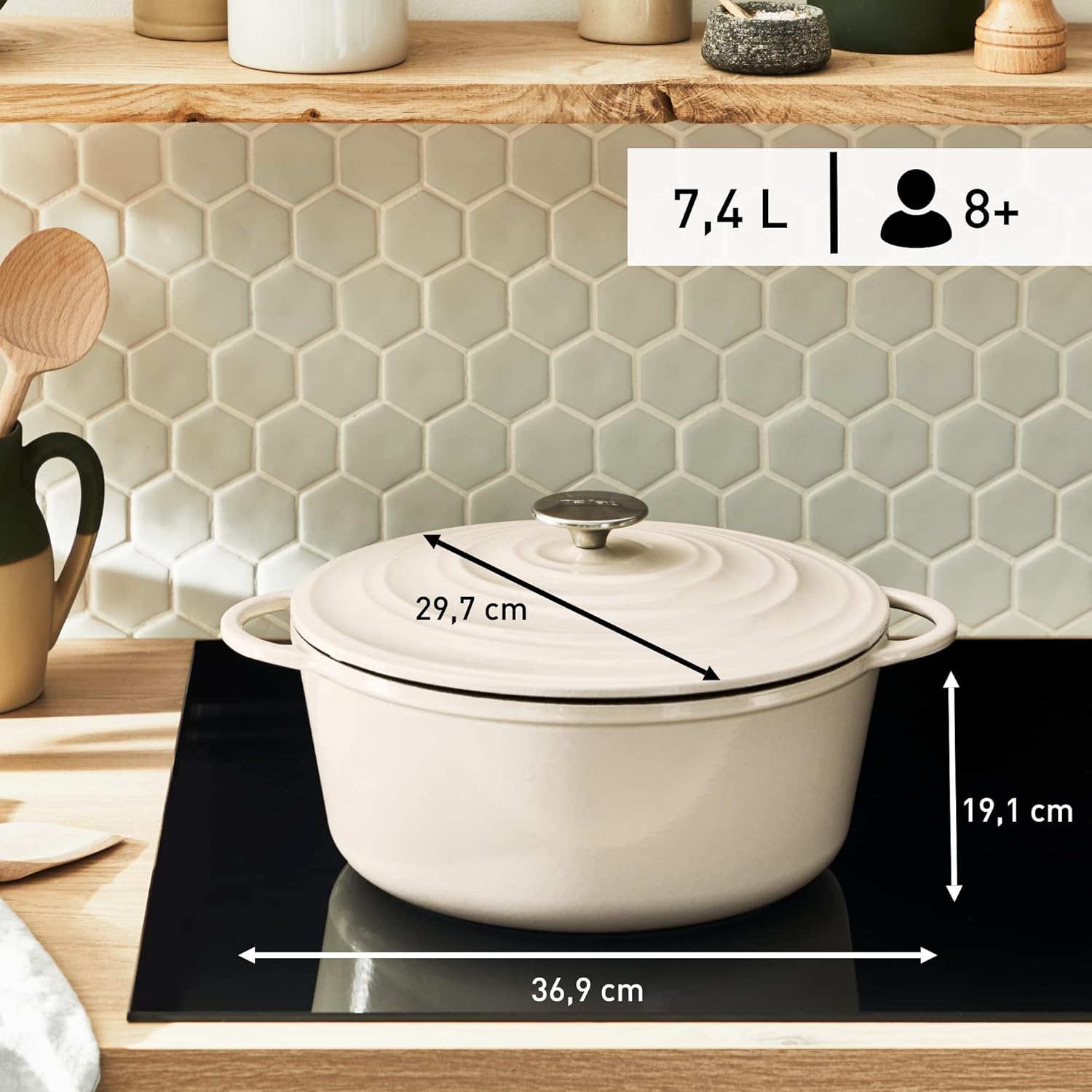 Tefal Faitout Lov E25905 29 cm Beige