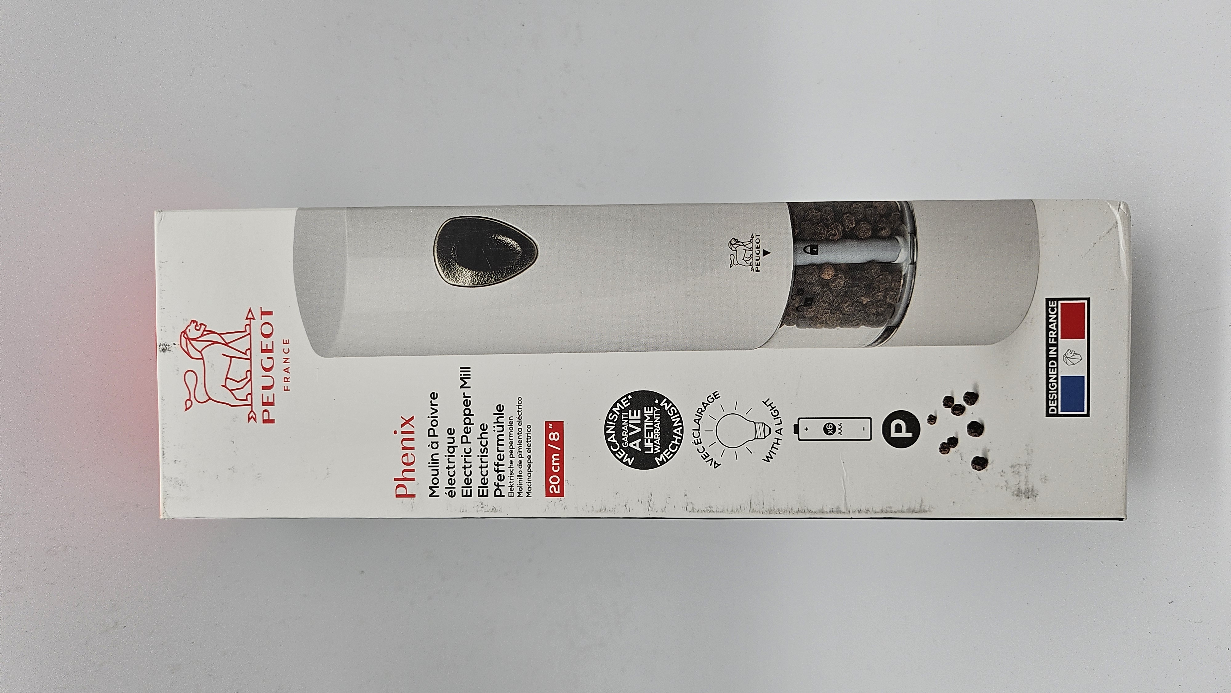 Moulin à poivre électrique Peugeot 20 cm avec éclairage