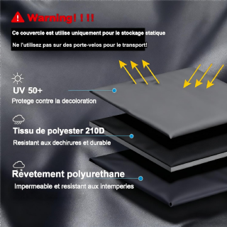 ZUAPEV Housse Velo Exterieur Protection, Bache Velo Exterieur Impermeable 210D Bâche Vélo Etanche, Protege velo Pluie Couverture 1 Velo de Course/Route/...