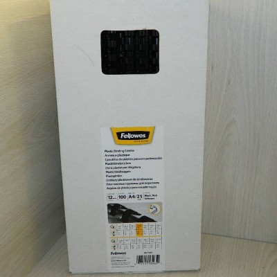 Boîte de 100 peignes anneaux plastique 12 mm Noir 53465 FELLOWES