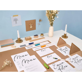 Stylo plume calligraphique - PILOT - Parallel Pen - Corps bleu - Plume en acier - Largeur 0,5-5,7mm