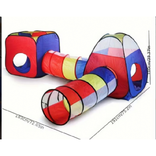 Ensemble de Tente et Tunnel Pop-Up 4 Pièces