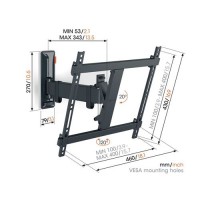 TVM 3425 Support Mural TV orientable pour téléviseurs 32-65 Pouces, Max. 25 kg,