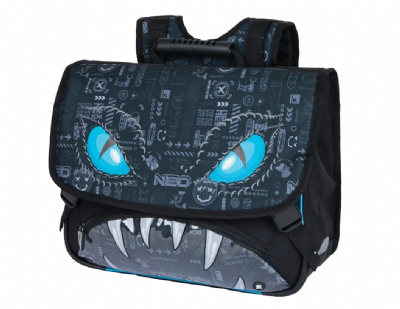 Oberthur - 1 Cartable D38 - Thème Monstre - Dimension 16 x 38 x 34 cm - 2 compartiments 