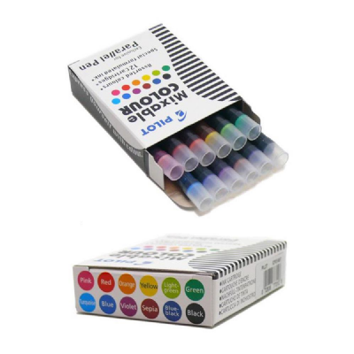  Lots de 12 cartouches d'encre pour stylos Parallel 12 couleurs 