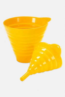 Entonnoirs pliables en silicone jaunes – lot de 2