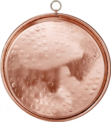 Tarte de Cuisson Conique en Cuivre Étamé avec Rebord, Hauteur 2 cm, Diamètre 32 cm 