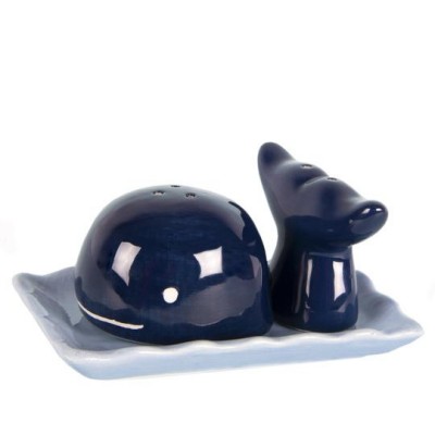 Fisura moulin à sel et poivre baleine 5 cm céramique bleu