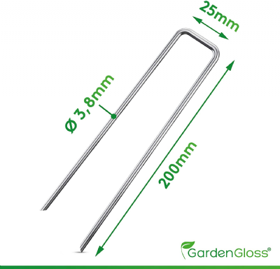 GardenGloss Piquets de Fixation en Acier Galvanisé pour Sols Très Durs