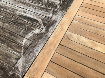 OWATROL – NET-TROL – Dégriseur et Dégraissant Tous Bois Extérieurs Terrasse Mobilier de Jardin Bois Exotique – Dégriseur Nettoyant pour Bois Gélifié – Décapant Performant Biodégradable – 1 L 