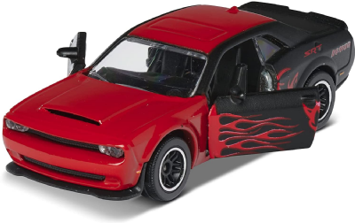  Majorette Racing Dodge Demon Voiture à Roue Libre avec pièces à Ouvrir 1/64 7,5 cm Noir/Rouge