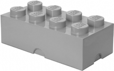 Brique de rangement empilable LEGO 4004 8 tenons gris