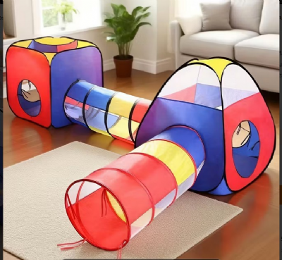 Ensemble de Tente et Tunnel Pop-Up 4 Pièces