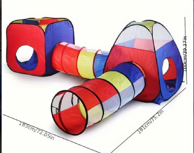 Ensemble de Tente et Tunnel Pop-Up 4 Pièces