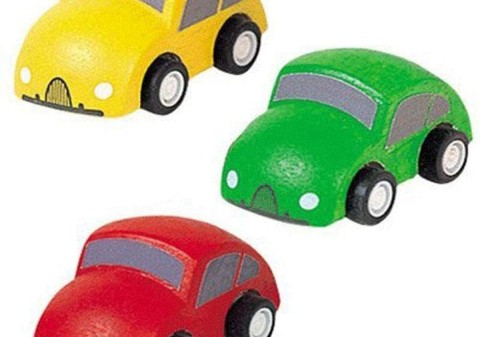 PlanToys - PT6024 - Véhicules en bois - Voitures, lot de 3 pièces Plan City