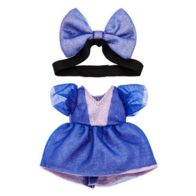 Disney Store Robe et noeud bleu de fête pour petites peluches Disney nuiMOs