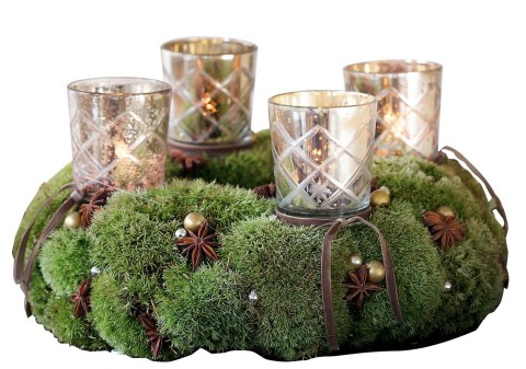 Produit neuf en déstockage - Lot de 4 photophores Clara en verre mercurisé