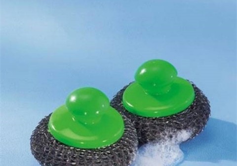 Lot de 2 éponges métalliques avec poignées