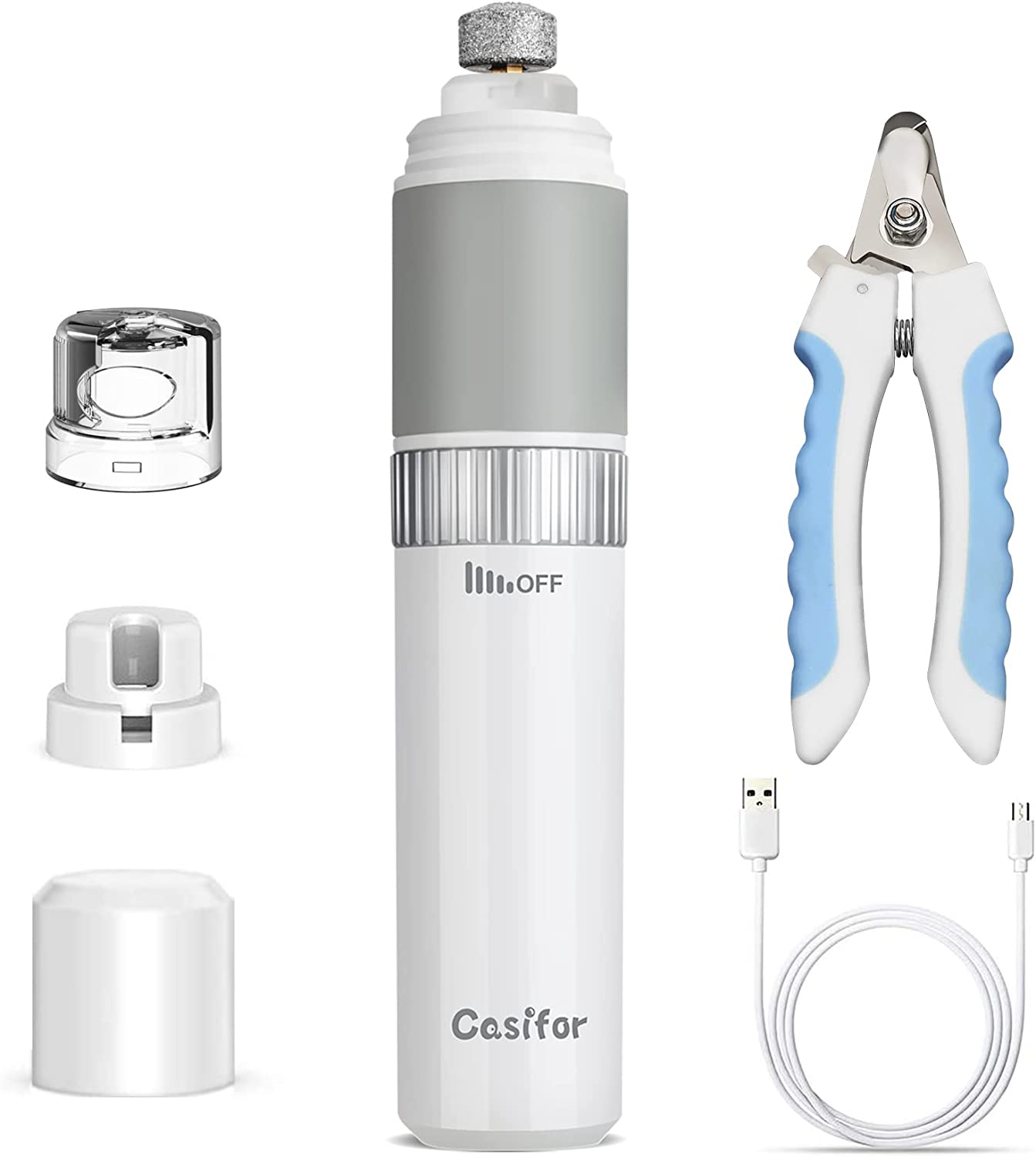 Casifor Lime à Ongle pour Chiens et Chats, Coupe Ongles Electrique Sûr Ultra-Silencieux