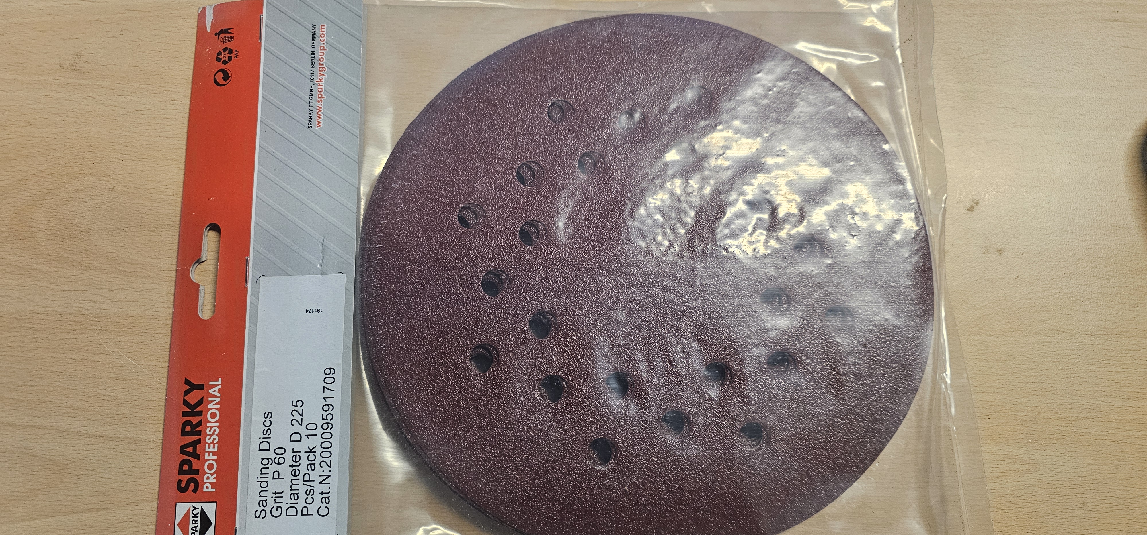 Disques abrasifs perforés Sparky Ø 225 mm P60 - Lot de 10