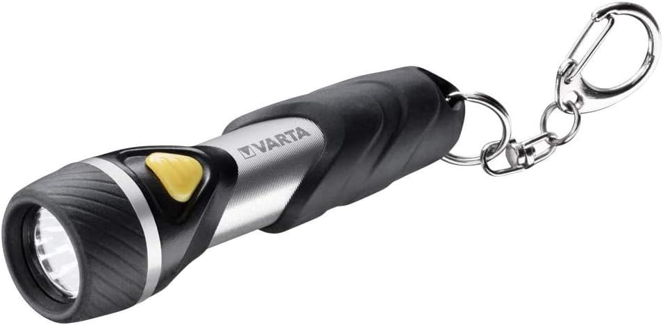 VARTA Lampe Torche LED incl. 1x pile AAA, Day Light Key Chain, lampe de poche à clé pratique, lumière résistante aux chocs, porte-clés idéal pour la maison, l'extérieur