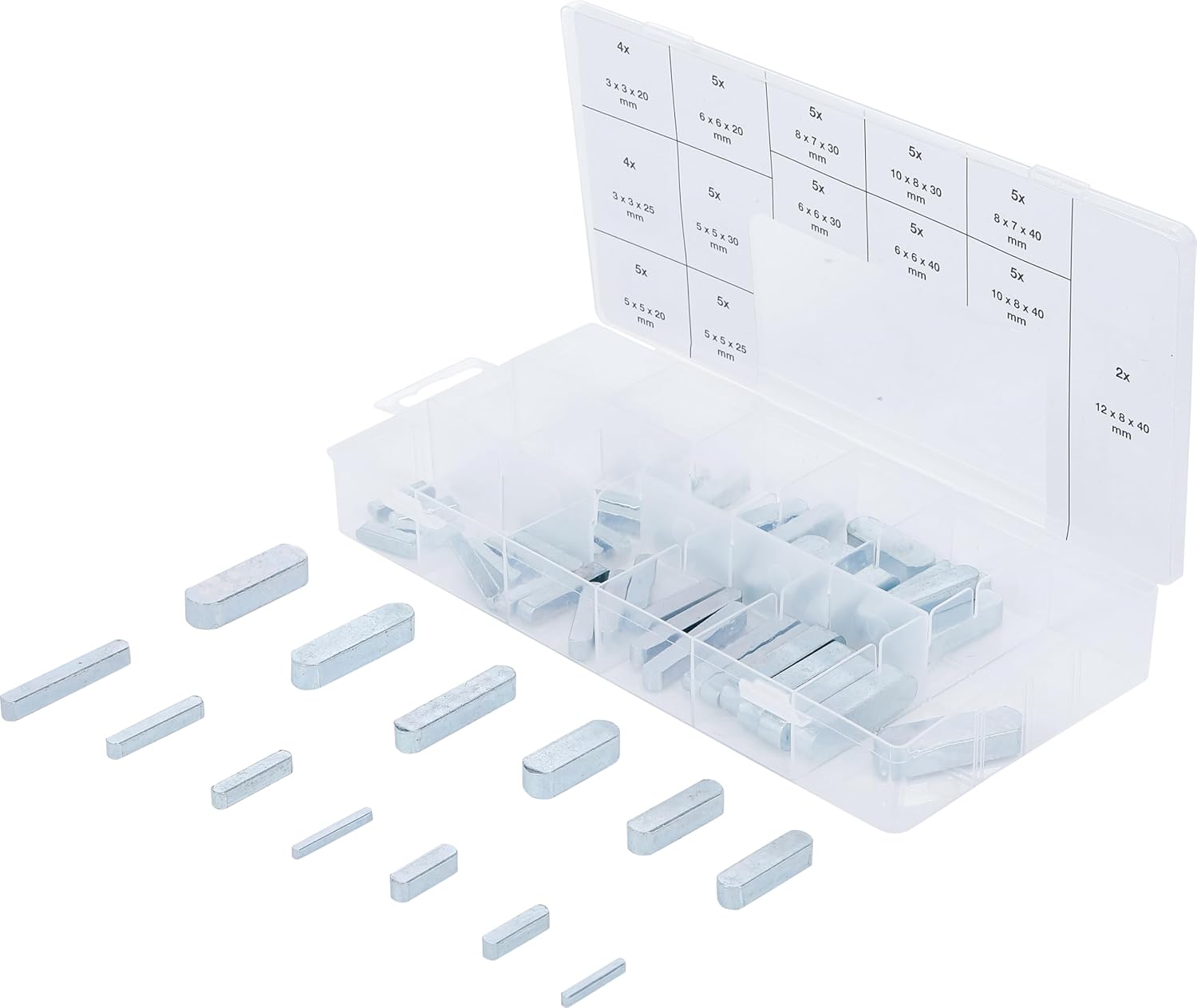 Assortiment de 60 Clavettes droites / parallèles BGS 8141