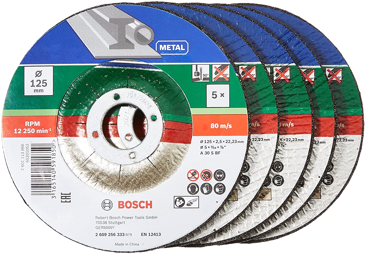 ?5 disques à tronçonner pour métal - Ø 125 mm Bosch