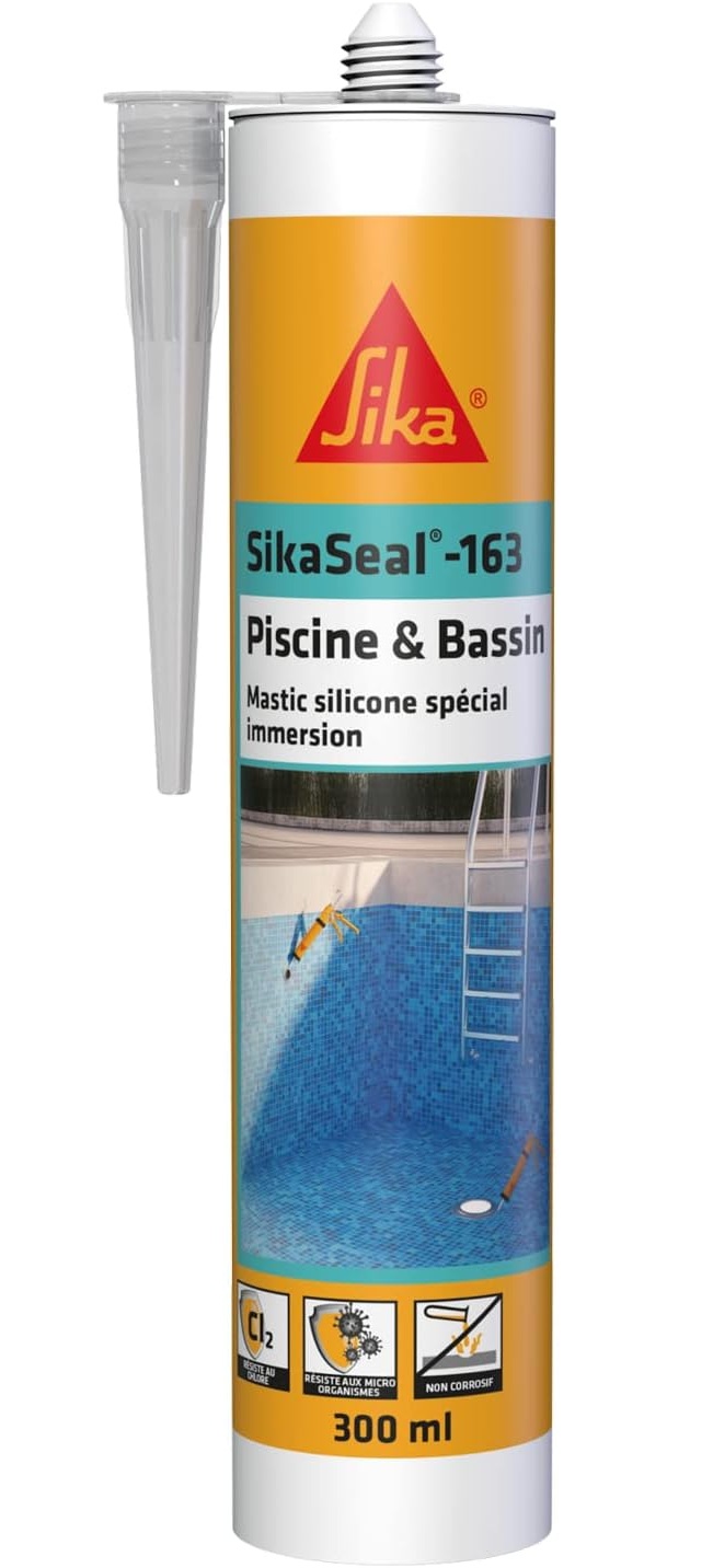 Mastic d'étanchéité - SIKA - Sikaseal 163 - Transparent - 300 ml - Spécial Piscine