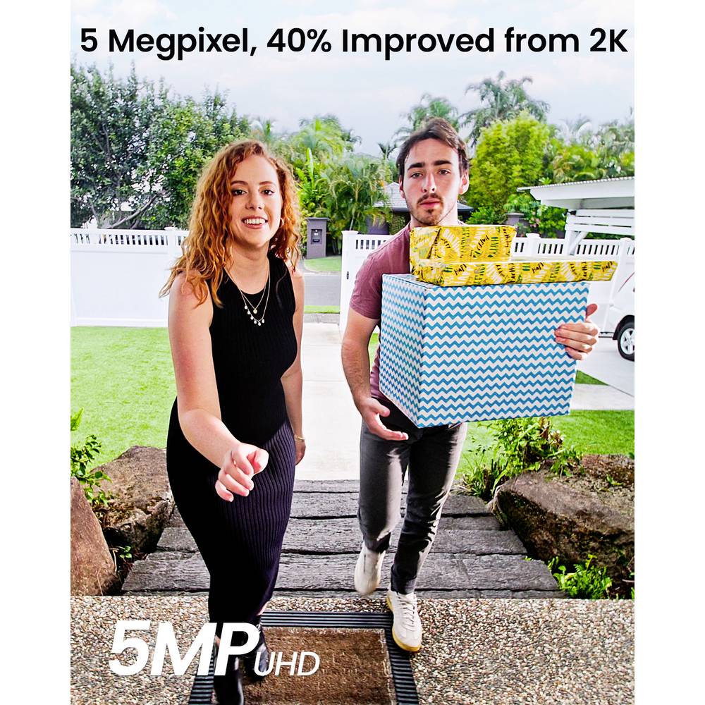 Aosu Sonnette sans Fil avec Caméra HD 5MP, Exterieur Etanche avec Pile, Sonnettes Vidéo avec Radar et PIR Détection, Wi-FI 5/2,4