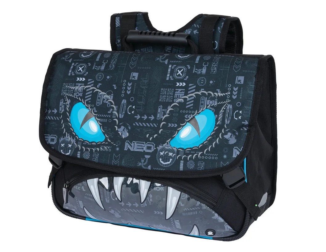 Oberthur - 1 Cartable D38 - Thème Monstre - Dimension 16 x 38 x 34 cm - 2 compartiments 