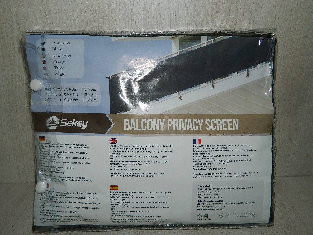 Brise vue pour balcon, terasse,jardin... 0.9x6m couleur noire