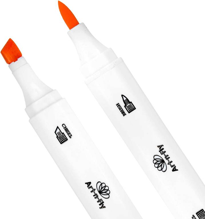 12 Marqueurs Couleur de Peau à Alcool avec double pointe - Brush Markers Professionnels pour dessin manga portrait et coloriage