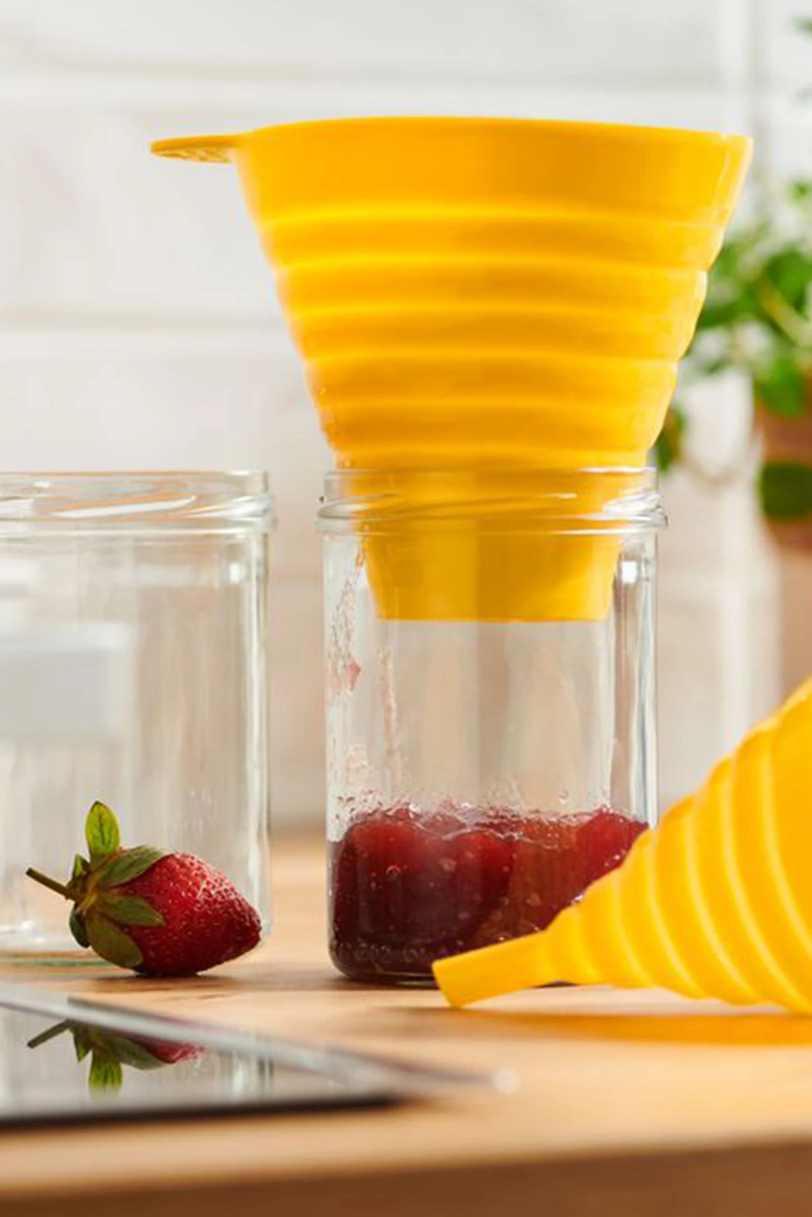 Lot De 2 Entonnoirs En Silicone Pliable, Jaune