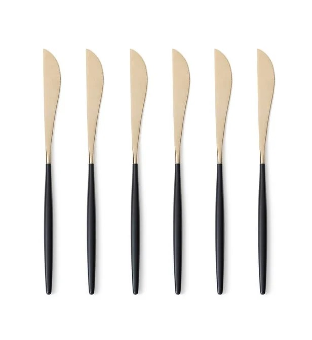 Lot de 6 couteaux en inox champagne Barbule