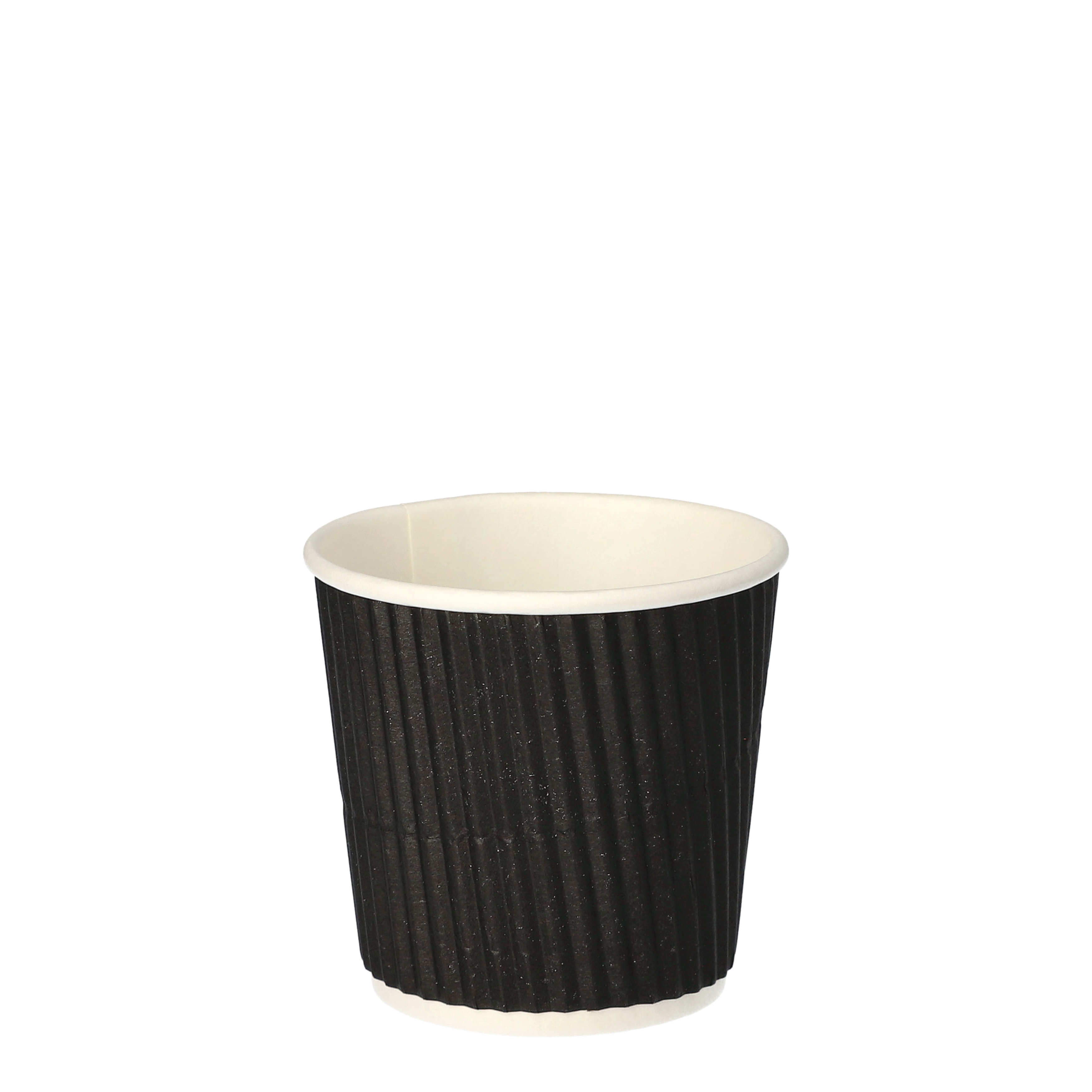 Gobelets en carton 0,1 L Ripple Wall noirs – lot de 25
