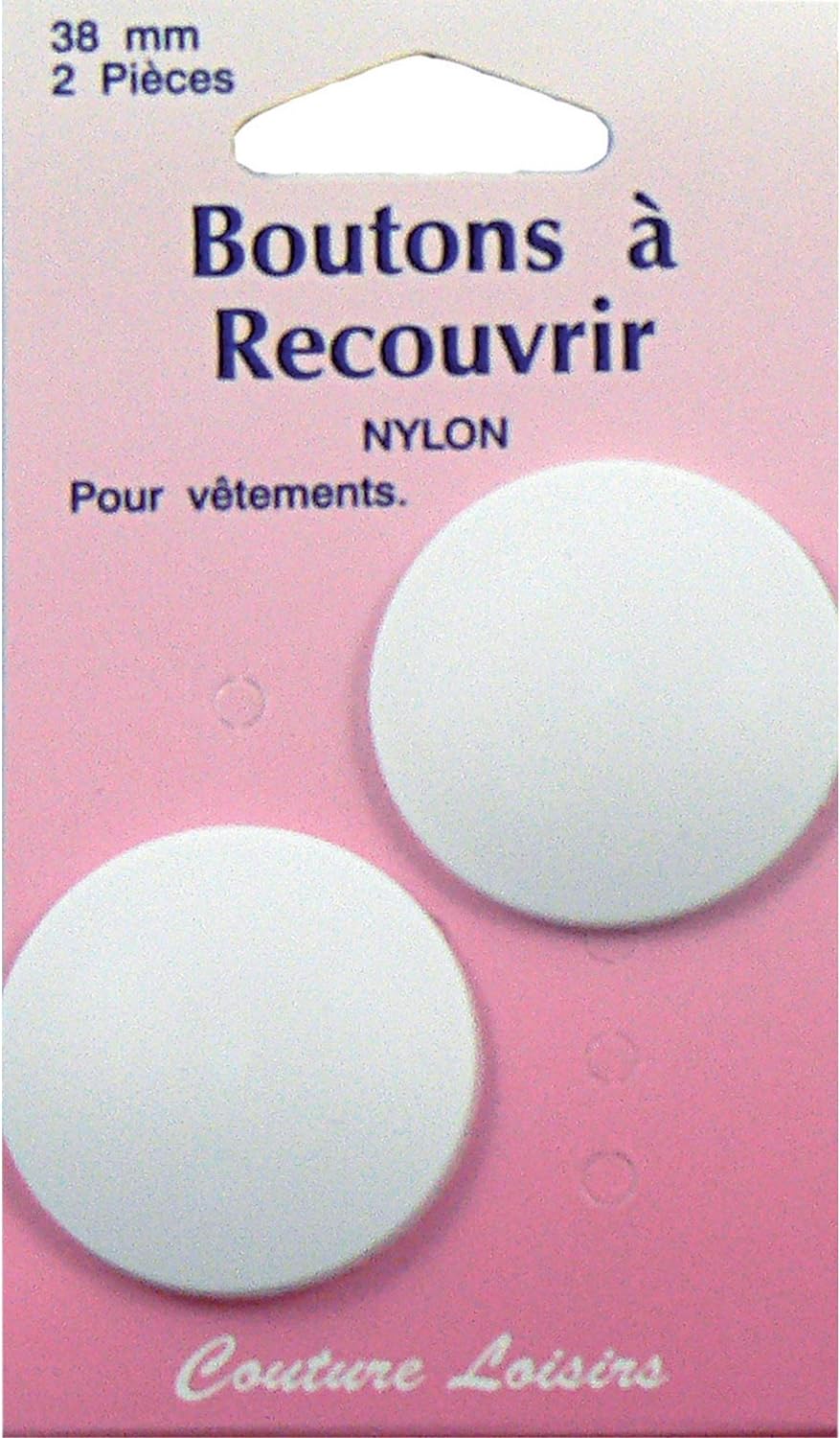 Boutons nylon n°38 à recouvrir X 2 - Blanc 38