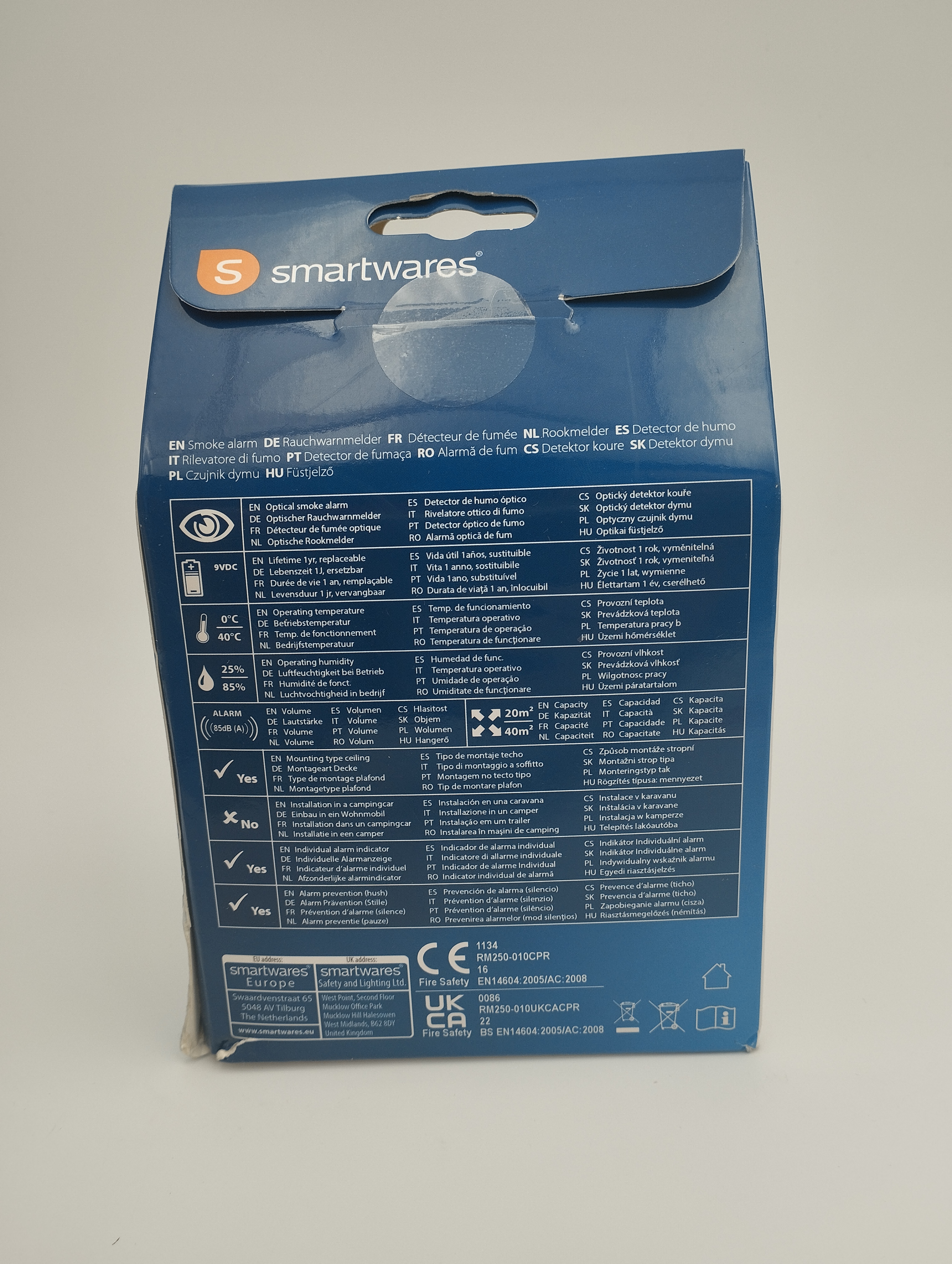 Détecteur de fumée Smartwares RM250/2 certifié TÜV avec alarme 85 dB