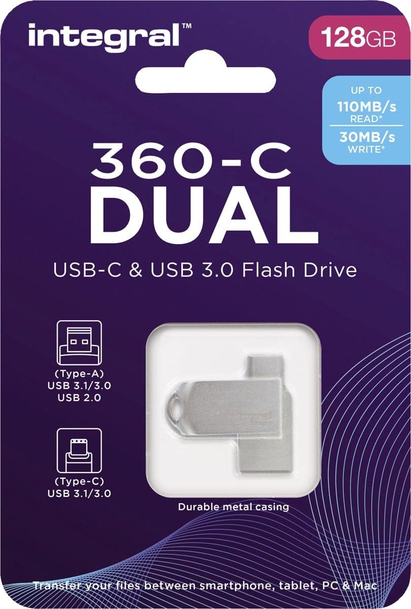 Clé USB 128 Go Integral 360-C USB-A et USB-C