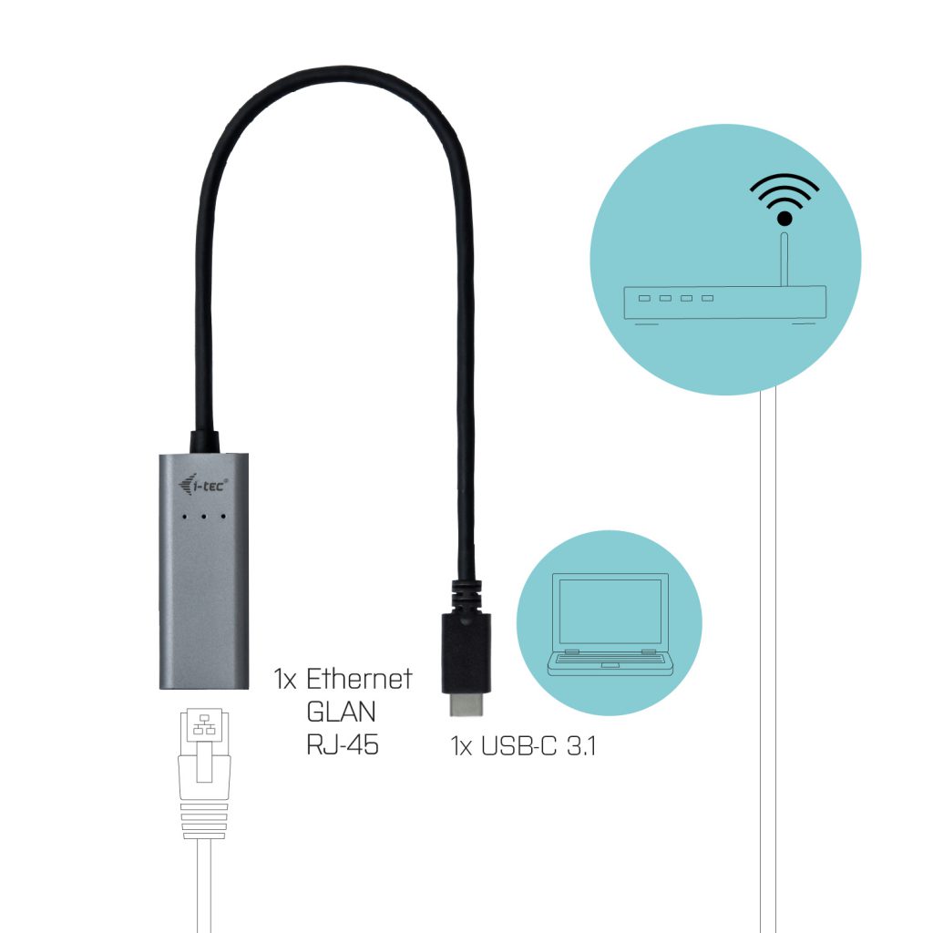i-Tec - Adaptateur réseau - USB-C 3.1 - Gigabit Ethernet x 1 - gris sidéral