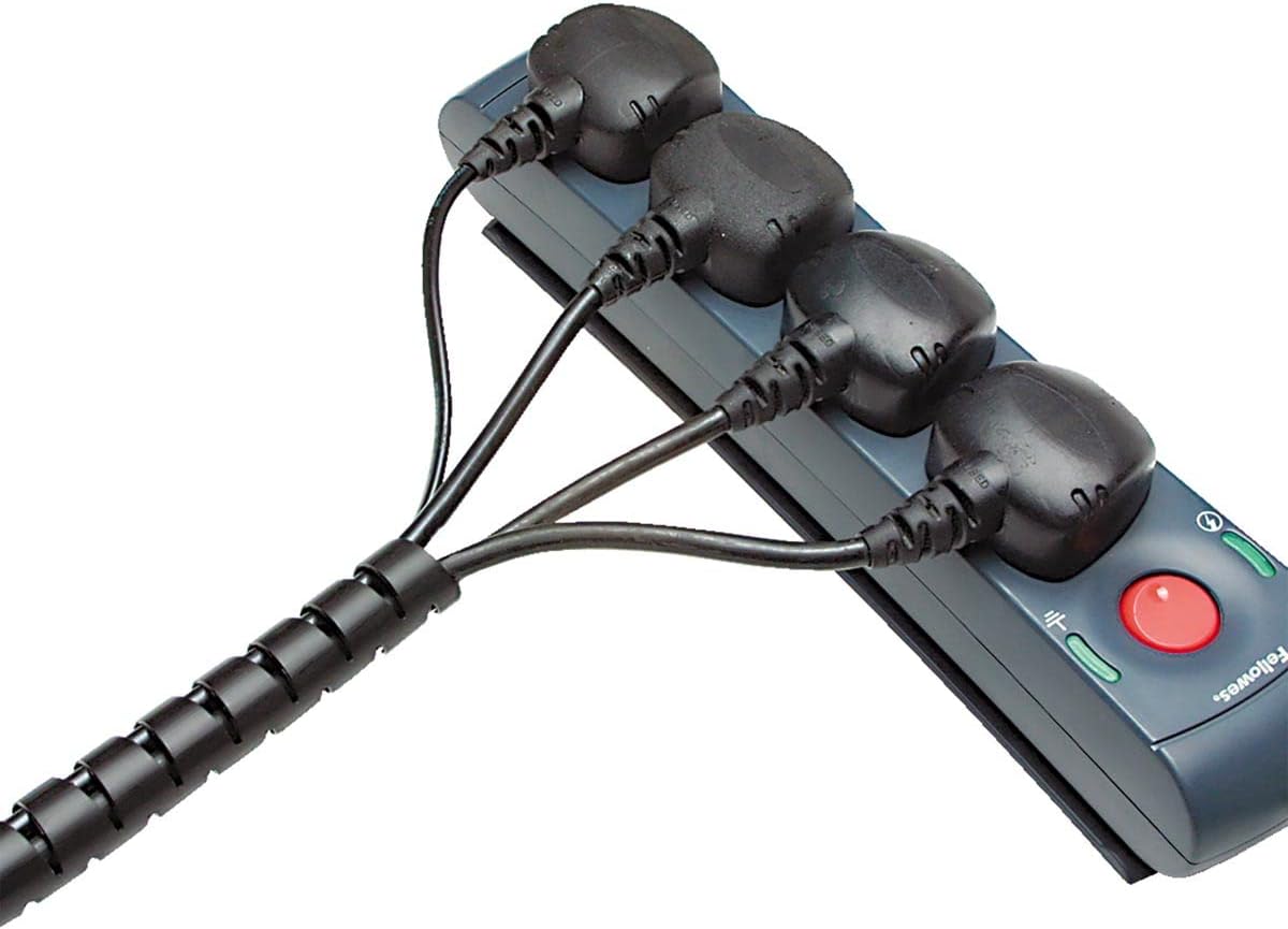 Fellowes Gaine Range câbles Spirale, pour Ranger et regrouper Les cables sur Votre Bureau, 2m