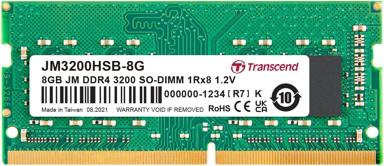 Transcend JM3200HSB-8G – Mémoire DDR4 SO-DIMM 8 Go 3200 MHz