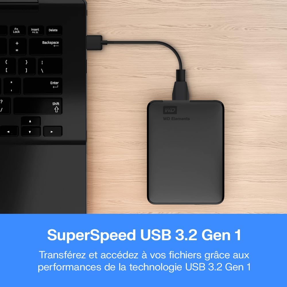 Disque dur externe portable WD Elements 4 To USB 3.0 noir
