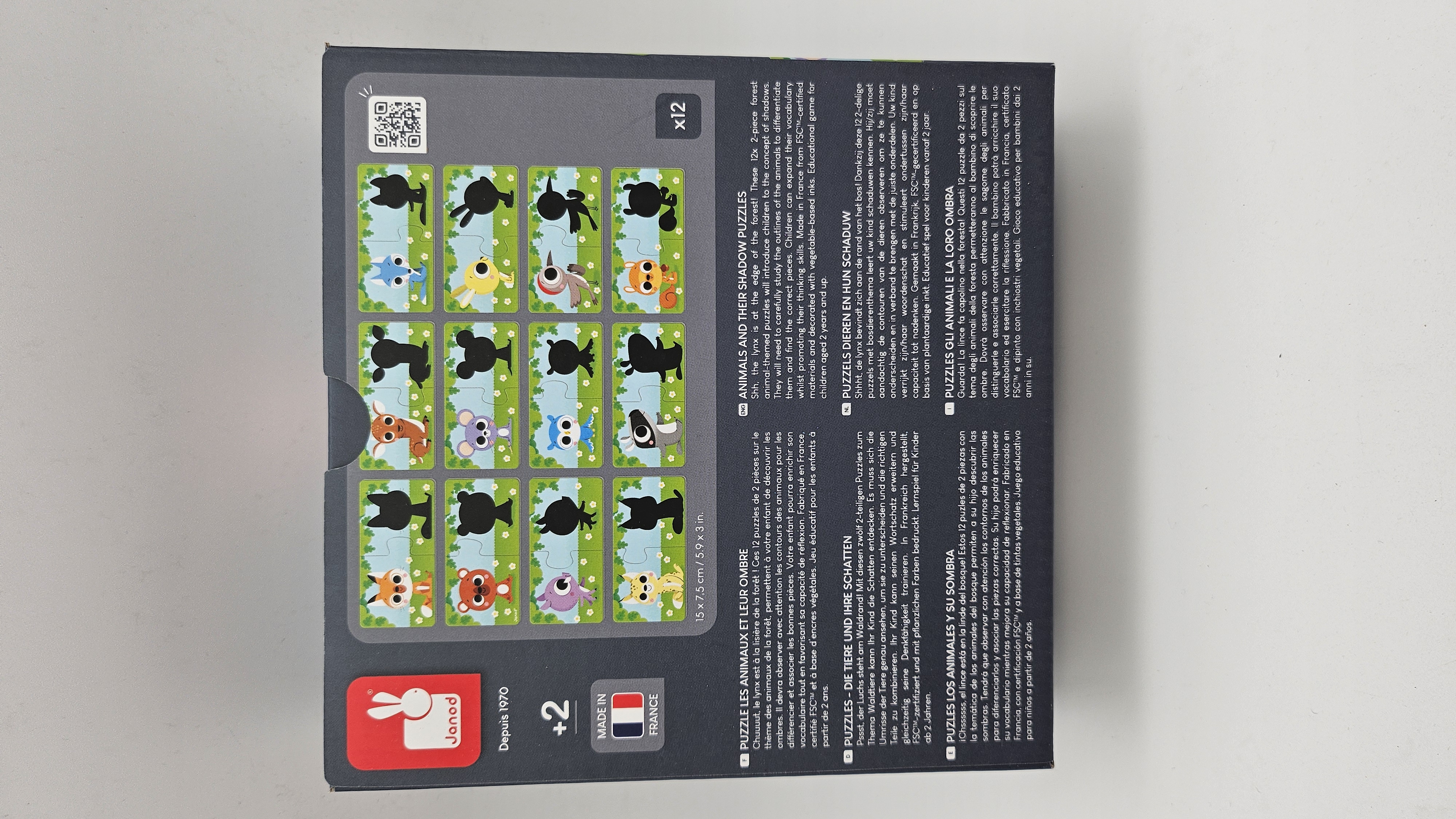 Puzzle Janod Les Animaux et Leur Ombre dès 2 ans