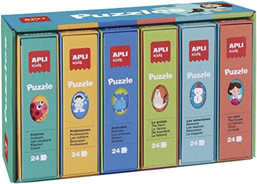  Apli- Lot de 6 Puzzles éducatifs modèles Assortis, Apli13856, Couleurs Assorties 