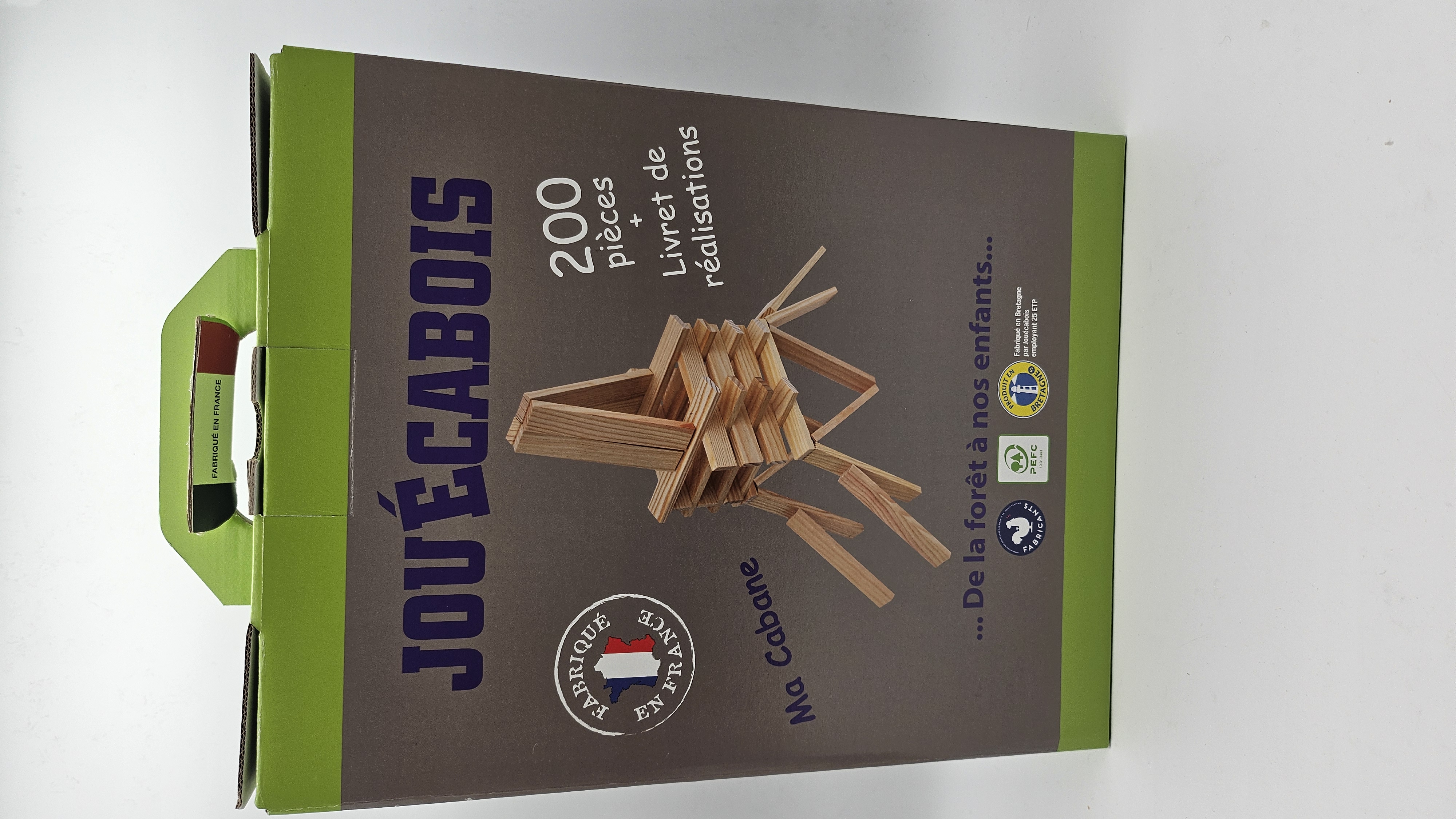 Baril de 200 planchettes de construction en bois Jouécabois